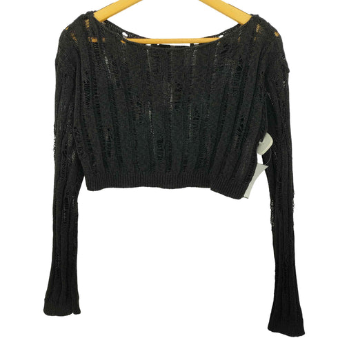 ザラ ZARA 透かし編み クロップド シアーニット レディース import:S