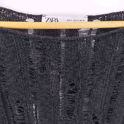ザラ ZARA 透かし編み クロップド シアーニット レディース import:S