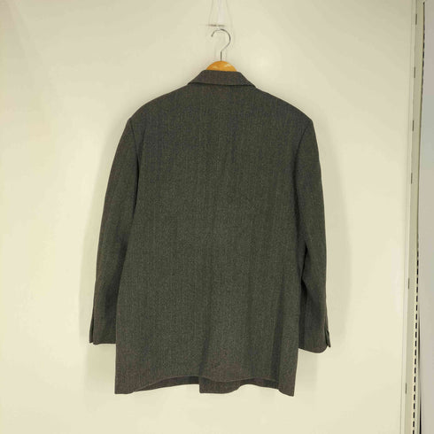 VIA NUOVA PURE CASHMERE 100% ヘリンボーン ダブル テーラードジャケット メンズ