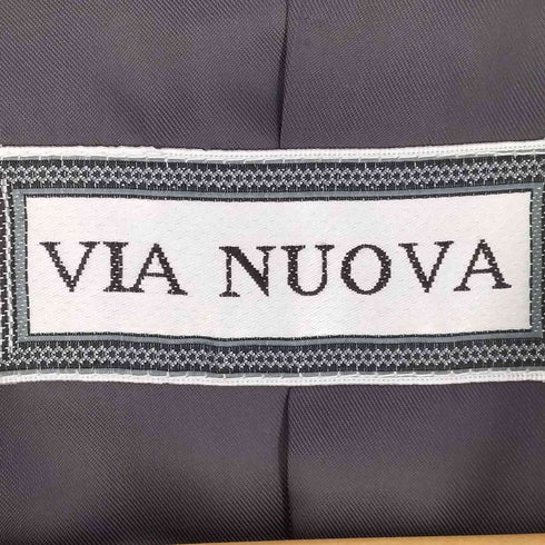 VIA NUOVA PURE CASHMERE 100% ヘリンボーン ダブル テーラードジャケット メンズ