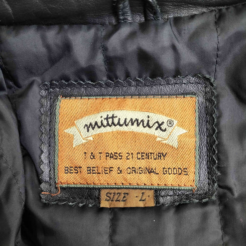 mittumix cow leather 裏地キルティング 比翼ジップ カウレザーカーコート メンズ JPN:L