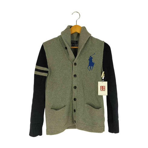 ポロラルフローレン POLO RALPH LAUREN ビックポニー刺繍 ナンバリング ツートン コットンショールカラーカーディガン レディース L(14-16)