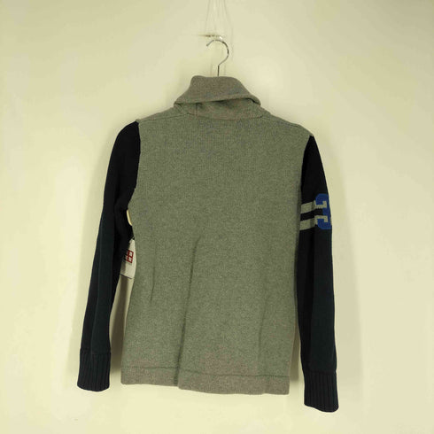 ポロラルフローレン POLO RALPH LAUREN ビックポニー刺繍 ナンバリング ツートン コットンショールカラーカーディガン レディース L(14-16)