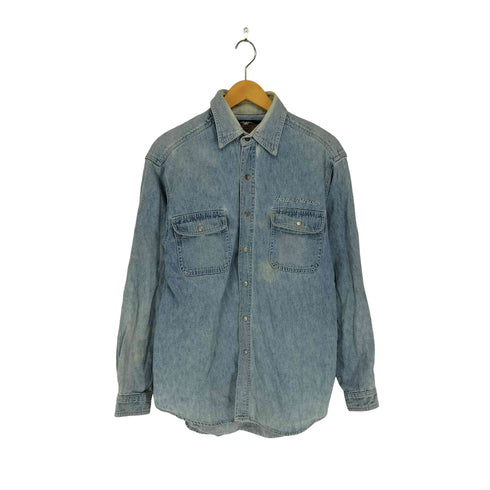 ハーレーダビッドソン HARLEY-DAVIDSON 両面刺繍 スナップボタンデニムシャツ メンズ import:M