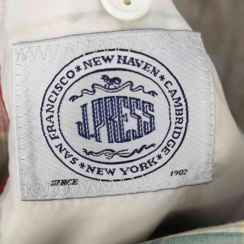 ジェイプレス J.PRESS マドラスチェック コットン100% 段返り3B テーラードジャケット メンズ C-92 W-78 T-170