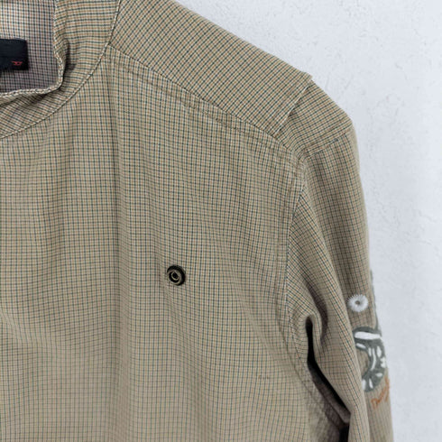 ディーゼル DIESEL 00S HUMMINGBIRD チェックコットンライダースジャケット メンズ S
