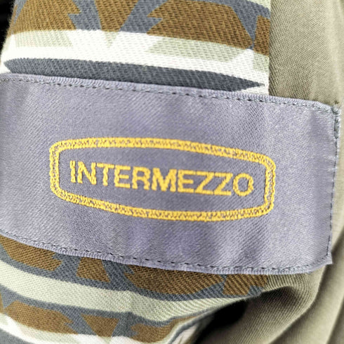 インターメッツォ INTERMEZZO 裏地ネイティブ柄 ピーチスキン チンスト オーバーサイズ カバーオール メンズ LL