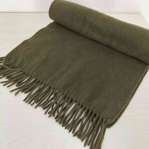 バーバリーズ BURBERRYS PURE CASHMERE ホースロゴ刺繍 フリンジマフラー メンズ