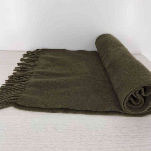 バーバリーズ BURBERRYS PURE CASHMERE ホースロゴ刺繍 フリンジマフラー メンズ