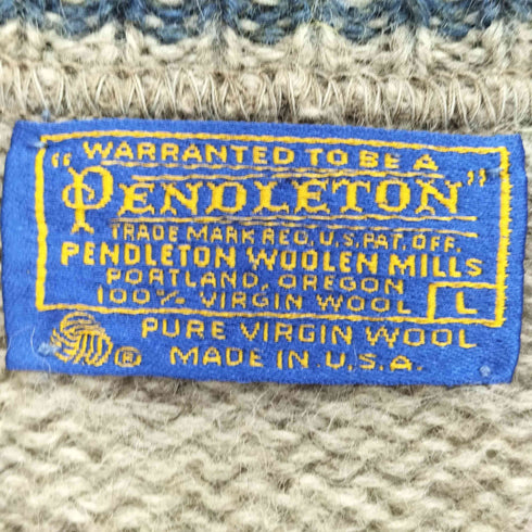 ペンドルトン PENDLETON 70s USA製 ボーダー ウールニット メンズ import:L