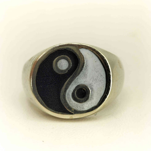 YIN AND YANG 陰陽 デザインリング メンズ 23号