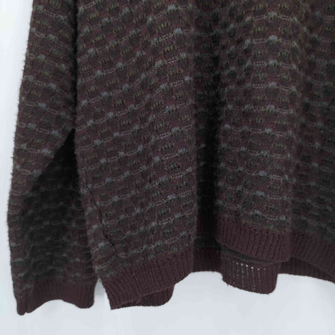 ヴァンヒューゼン VAN HEUSEN 00S 総柄アクリルニットセーター メンズ import:XL