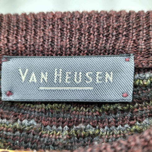 ヴァンヒューゼン VAN HEUSEN 00S 総柄アクリルニットセーター メンズ import:XL