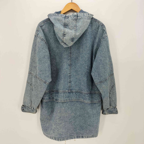 ANDY JOHNS ウォッシュ加工 デニム スナップボタン フーデッド コート メンズ import:M