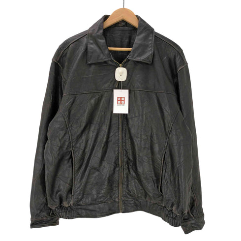 90S CAMBRIDGE CLASSICS 本革 レザー ジップアップ ジャケット ブルゾン メンズ import:L