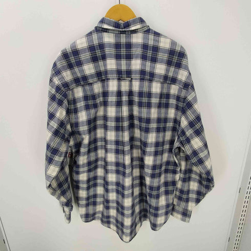 エディーバウアー Eddie Bauer 90-00S 白タグ L/S ボタンダウン コットン フランネル ボタンダウン チェック シャツ メンズ import:L