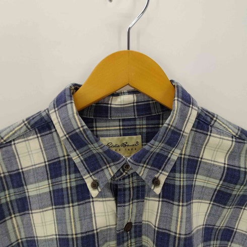 エディーバウアー Eddie Bauer 90-00S 白タグ L/S ボタンダウン コットン フランネル ボタンダウン チェック シャツ メンズ import:L