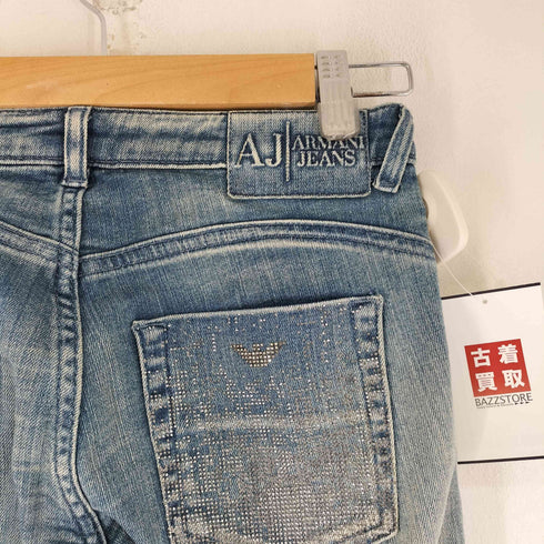 アルマーニジーンズ ARMANI JEANS ラインストーン フレアデニムパンツ レディース US:25