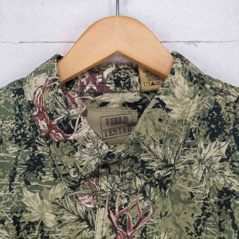 FIELD TESTED 鹿柄 ボタンダウンシャツ メンズ import:XL