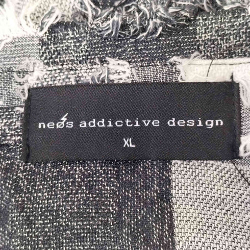 ネオス NEOS ADDICTIVE DESIGN ビッグシルエット フリンジ ブロックチェックS/Sシャツ メンズ JPN:XL