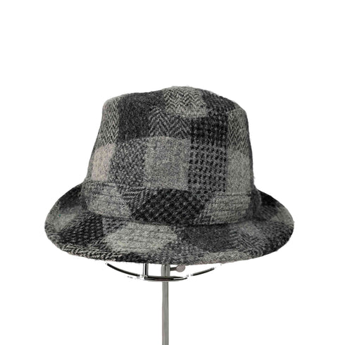 ハリスツイード Harris Tweed × Sorbatti ソルバッティ イタリア製 チェック柄 ウール ツイード ハット レディース L