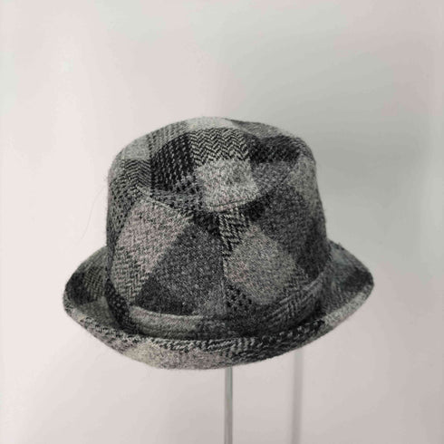 ハリスツイード Harris Tweed × Sorbatti ソルバッティ イタリア製 チェック柄 ウール ツイード ハット レディース L