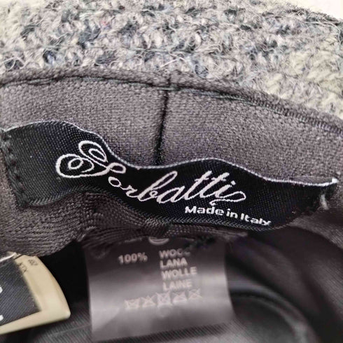 ハリスツイード Harris Tweed × Sorbatti ソルバッティ イタリア製 チェック柄 ウール ツイード ハット レディース L