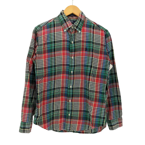 ポロバイラルフローレン Polo by RALPH LAUREN ポニー刺繍 L/S ボタンダウン タータンチェック シャツ レディース import:L