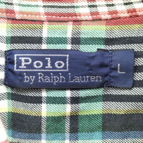 ポロバイラルフローレン Polo by RALPH LAUREN ポニー刺繍 L/S ボタンダウン タータンチェック シャツ レディース import:L