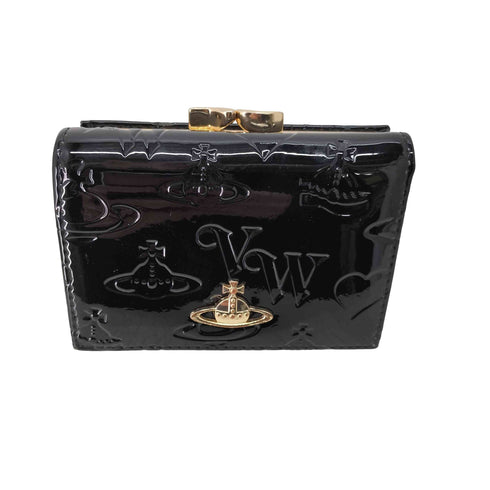 ヴィヴィアンウエストウッド Vivienne Westwood エナメル がま口 三つ折 財布 レディース