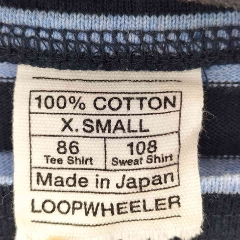 ループウィラー LOOPWHEELER ボーダー コットン 半袖シャツ レディース S