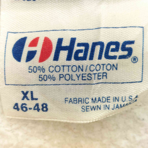 ヘインズ Hanes 80-90s USA製 コットンポリ KANAKOMO プリント ラグランスリーブ スウェット メンズ import:XL