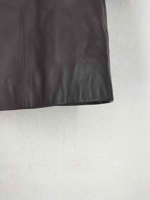 CLASSY lamb leather ラムレザーノーカラーコート レディース L