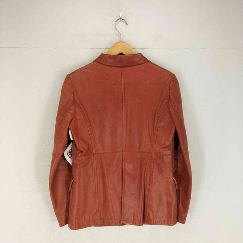 ミッシェルクラン MICHEL KLEIN sheepskin leather レザー テーラードジャケット レディース 38