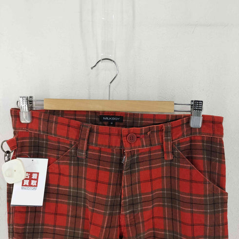 ミルクボーイ MILKBOY Y2K バックジップデザイン タータンチェックパンツ メンズ
