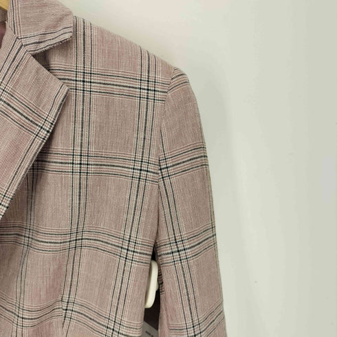 ザラ ZARA チェック柄 シングルブレスト テーラード ジャケット レディース US:0-2