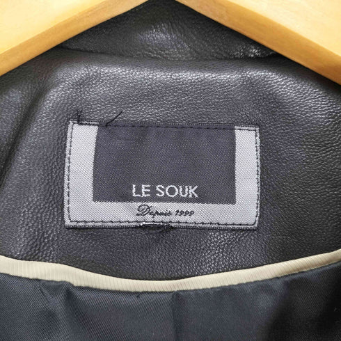 ルスーク Le souk lamb leather ラムレザーダブルライダースジャケット レディース 40