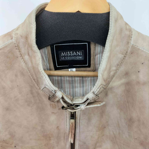 MISSANI LE COLLEZIONI フロントジップ レザー ジャケット アメカジ メンズ XL