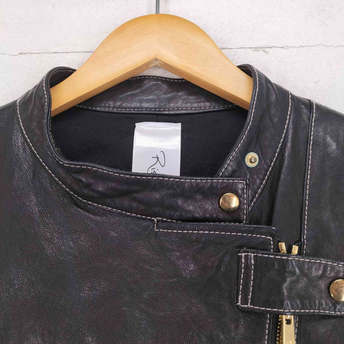 RISLEY lamb leather ラムレザーダブルライダースジャケット レディース 38