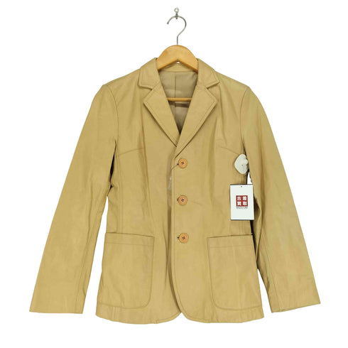 POUR LA FRIME cow leather カウレザー3Bテーラードジャケット レディース