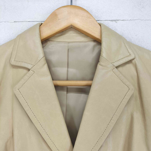 POUR LA FRIME cow leather カウレザー3Bテーラードジャケット レディース
