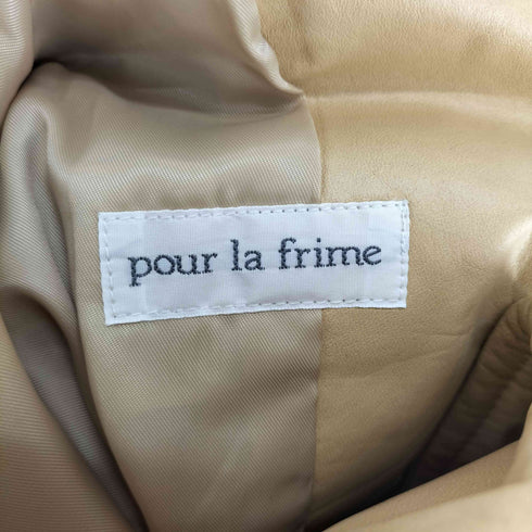 POUR LA FRIME cow leather カウレザー3Bテーラードジャケット レディース