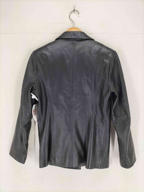 FIGARO lamb leather ラムレザー比翼3Bテーラードジャケット レディース 38