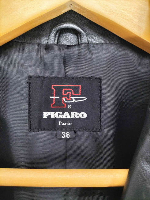 FIGARO lamb leather ラムレザー比翼3Bテーラードジャケット レディース 38