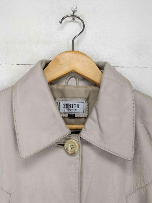 ZENITH real leather リアルレザーステンカラーコート レディース 55