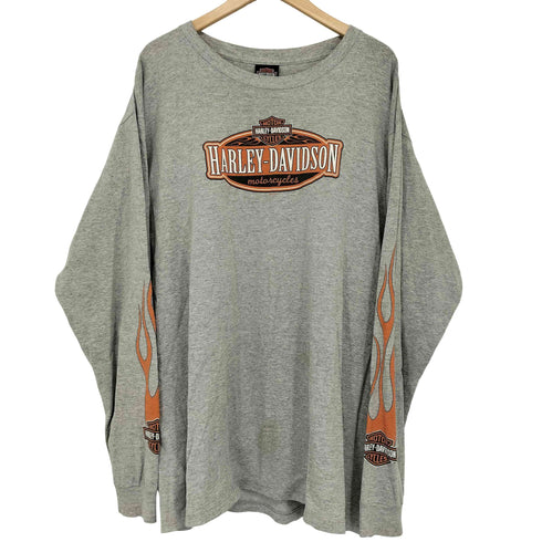 ハーレーダビッドソン HARLEY-DAVIDSON 00s USA製 両面プリント L/S クルーネック カットソー メンズ import:XL