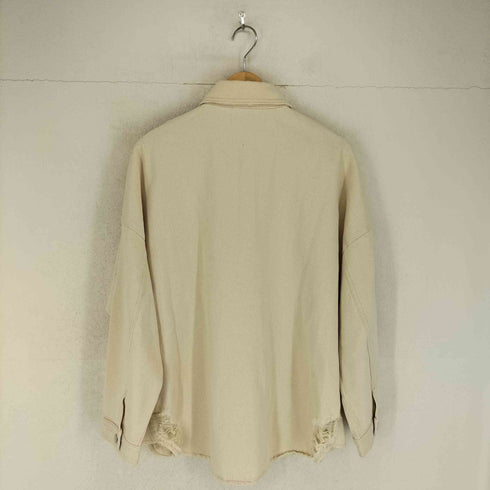 ザラ ZARA ダメージ加工 デニムシャツジャケット レディース import:L