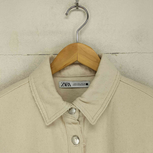 ザラ ZARA ダメージ加工 デニムシャツジャケット レディース import:L
