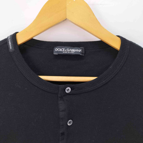 ドルチェアンドガッバーナ DOLCE&GABBANA ヘンリーネック リブ カットソー ロンT メンズ EUR:50