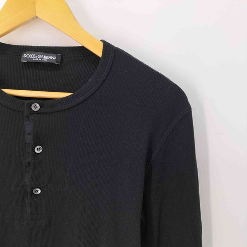 ドルチェアンドガッバーナ DOLCE&GABBANA ヘンリーネック リブ カットソー ロンT メンズ EUR:50